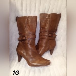 GIANNI Bini brown high heel boots, size 10M